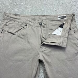 Buffalo David Bitton Jeans Mens 36x30 Sam-X Slim Straight Stretch Khaki Beige